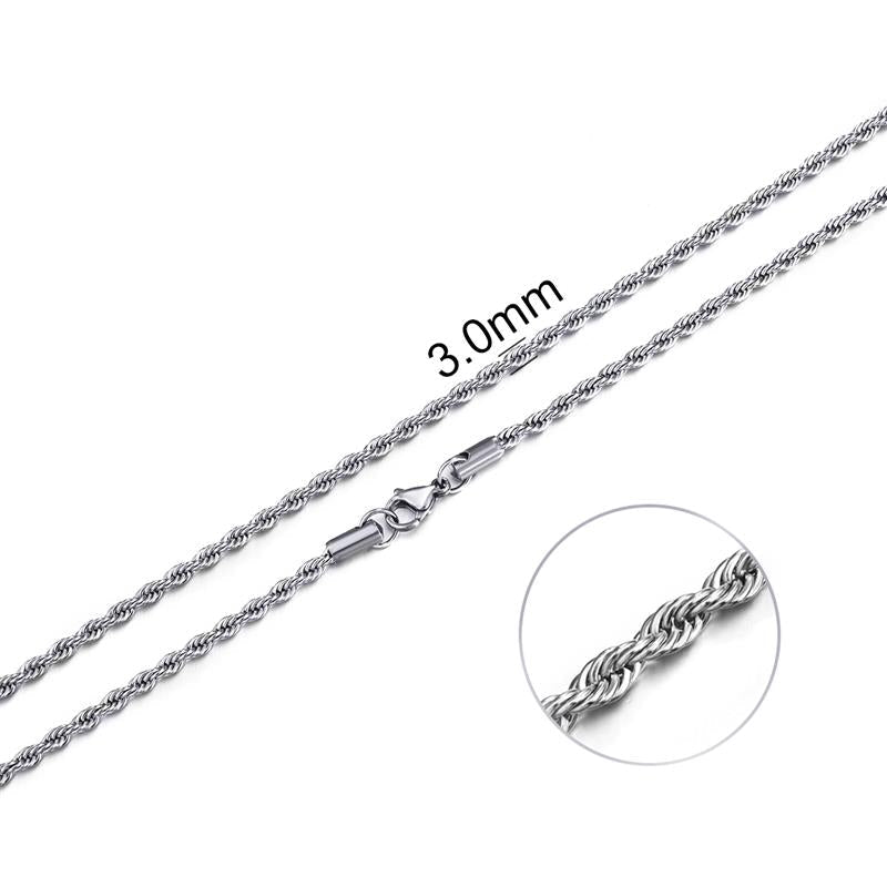 Steel Rope Chain - Silver Chains Canada π